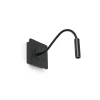 LED-væglampe Mood, sort, træ, metal, udspring 33 cm