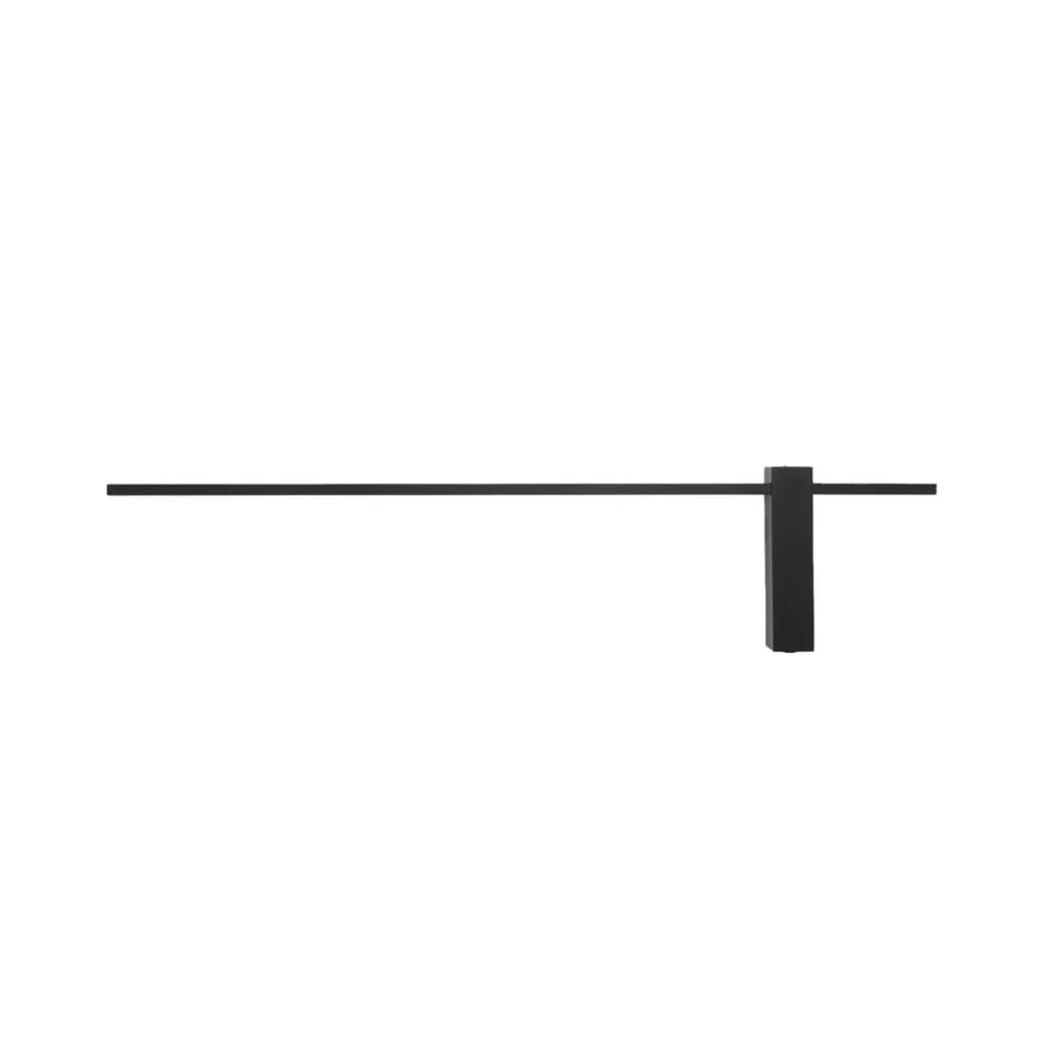 LED-væglampe Motive L, 120 cm bred, sort, metal