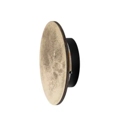 LED-væglampe Ring S, Ø 15 cm, krydsfiner, guldfarvet
