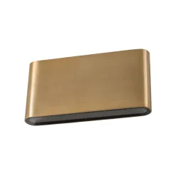 LED-væglampe Semi M, aluminium, guld, længde 17,5 cm