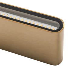 LED-væglampe Semi M, aluminium, guld, længde 17,5 cm