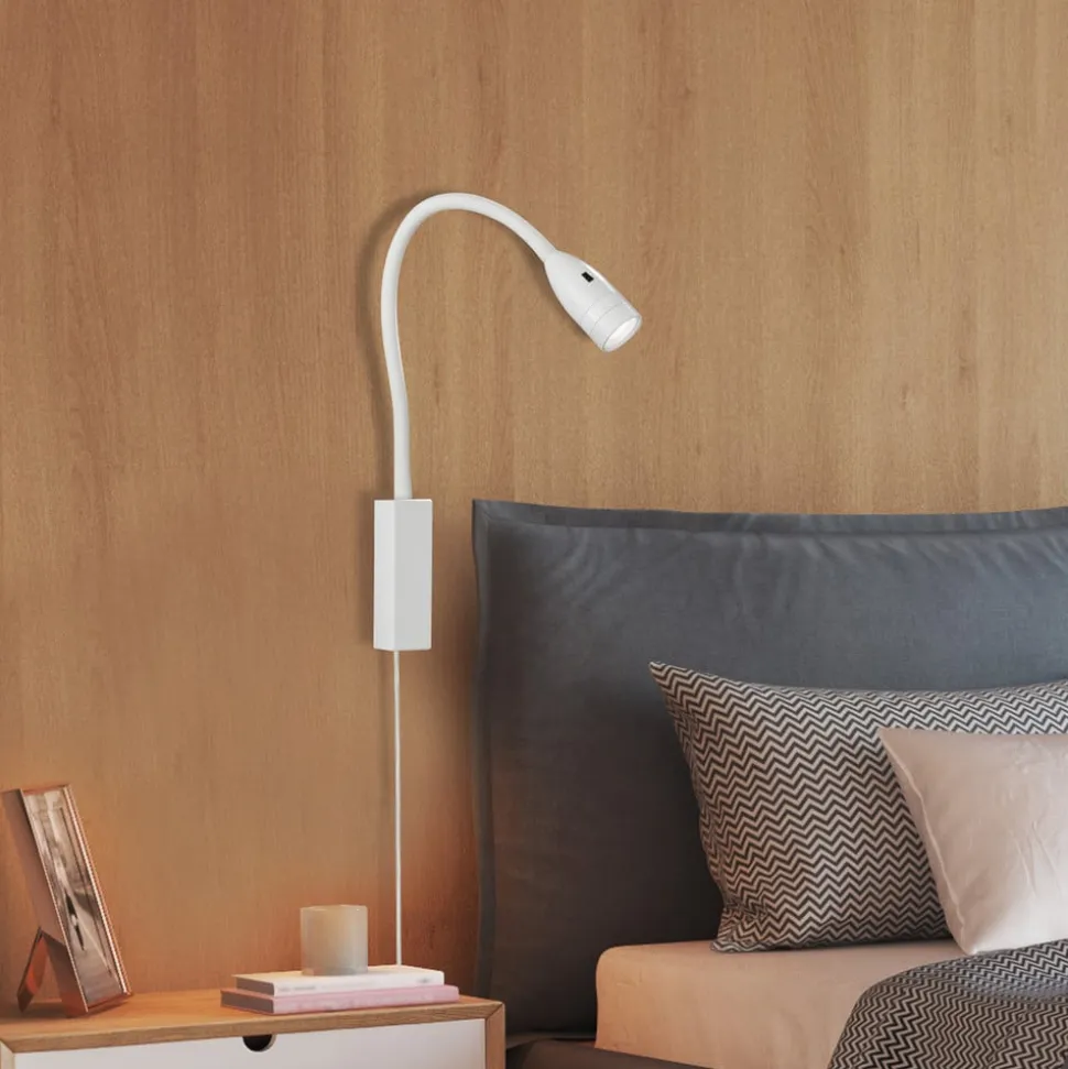 LED-væglampe Sten, hvid, højde 61 cm, gestusstyring