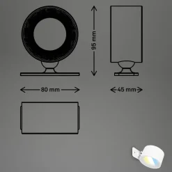 LED-væglampe Tari, hvid, CCT, touchdæmper, USB