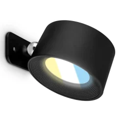LED-væglampe Tari, sort, CCT, touchdæmper, USB