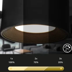 LED-væglampe Tari, sort, CCT, touchdæmper, USB
