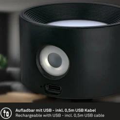 LED-væglampe Tari, sort, CCT, touchdæmper, USB