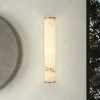 LED-væglampe til badeværelset Wales, guld/marmoreret, 35 cm stål/harpiks