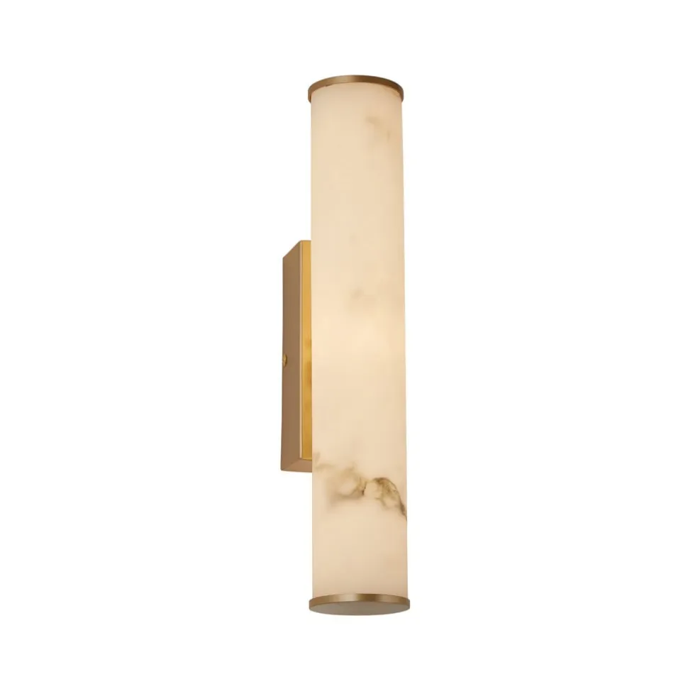 LED-væglampe til badeværelset Wales, guld/marmoreret, 35 cm stål/harpiks
