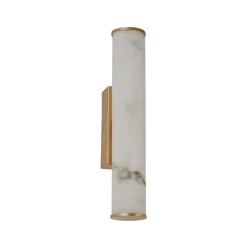 LED-væglampe til badeværelset Wales, guld/marmoreret, 35 cm stål/harpiks