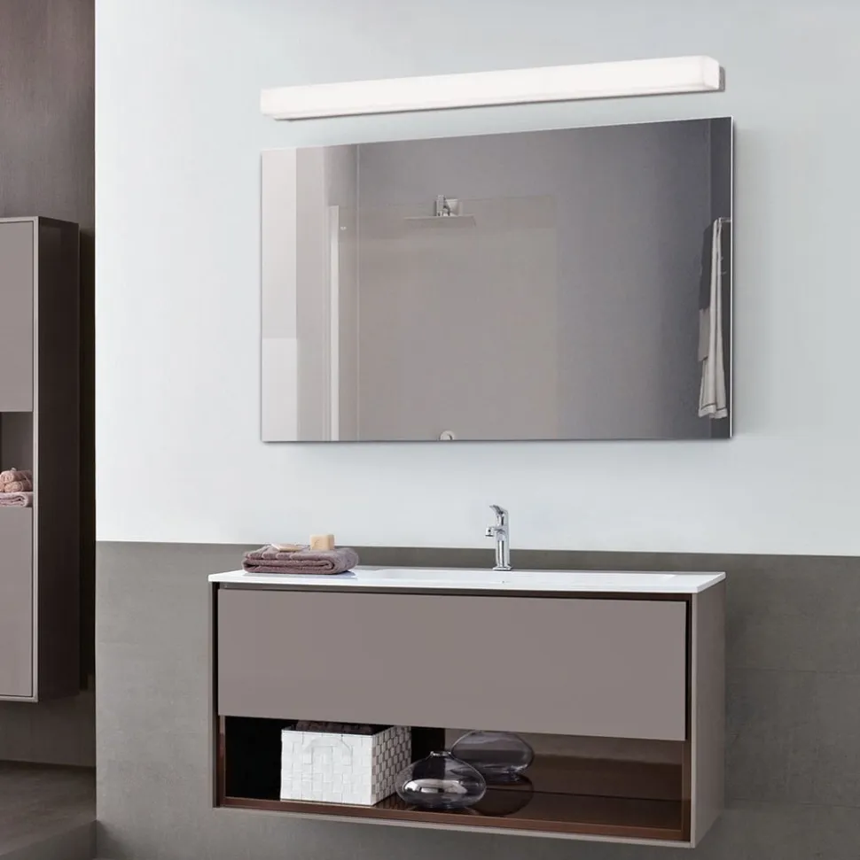 LED-væglampe til badeværelset Box, 3.000 K, bredde 89 cm
