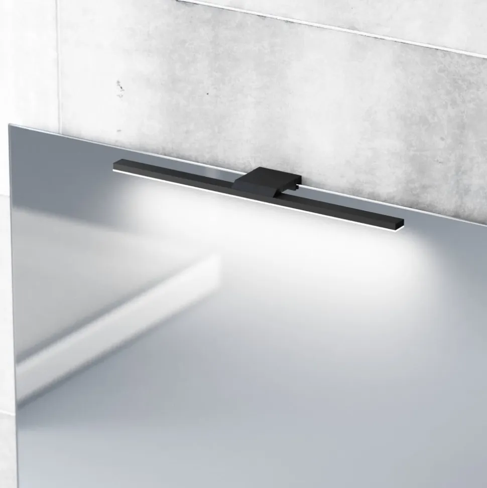 LED-væglampe til badeværelset Modena IP44 sort, 4.000 K, bredde 40 cm