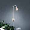 LED-væglampe Tusa, beige, metal, 45 cm, fleksibel arm, GU10