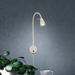 LED-væglampe Tusa, beige, metal, 45 cm, fleksibel arm, GU10