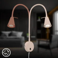 LED-væglampe Tusa, beige, metal, 45 cm, fleksibel arm, GU10