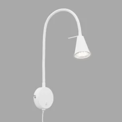 LED-væglampe Tusa, hvid, metal, 45 cm, fleksibel arm