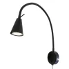 LED-væglampe Tusa, sort, metal, 45 cm, fleksibel arm