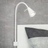 LED-væglampe Tuso, hvid, sengemontering, metal