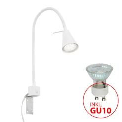 LED-væglampe Tuso, hvid, sengemontering, metal