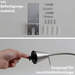 LED-væglampe Tuso, nikkel, sengemontering, metal