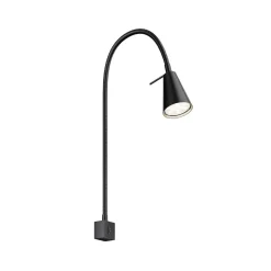 LED-væglampe Tuso, sort, sengemontering, metal