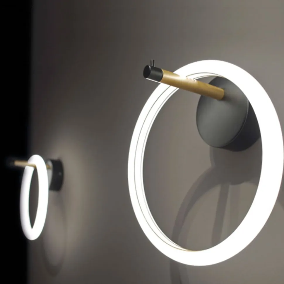 LED-væglampe Ulaop, en ring, sort