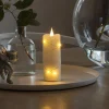 LED-vokslys creme lys farve rav 12,7 cm