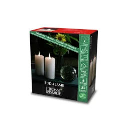 LED-vokslys creme, lysfarve ravgul, Ø 7,5 cm 2 stk