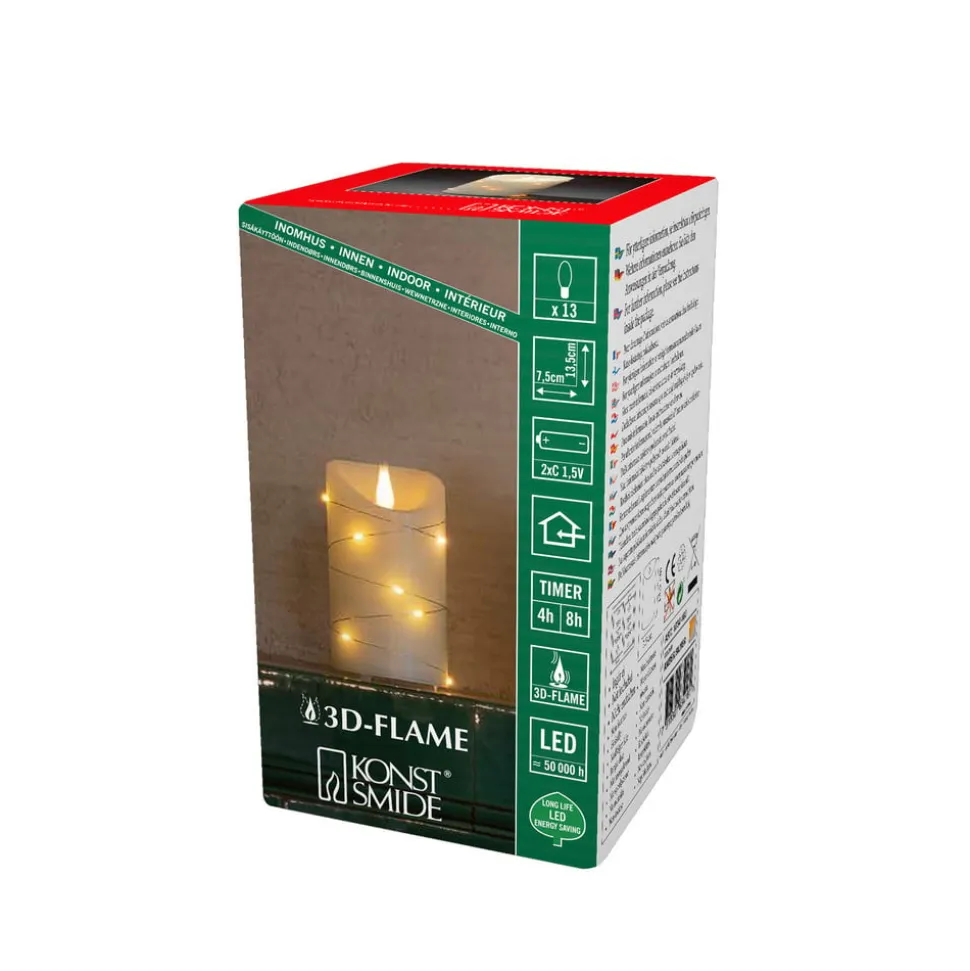 LED-vokslys creme Lysfarve rav Højde13cm