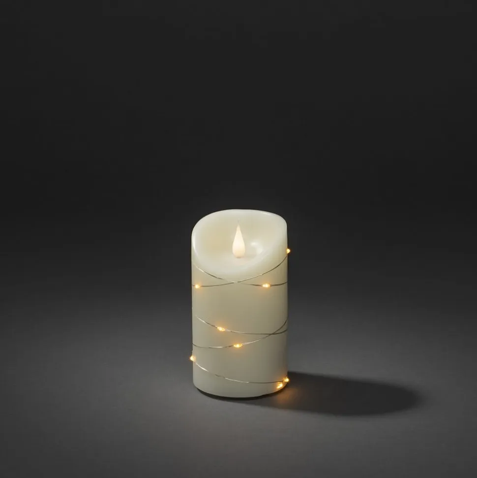 LED-vokslys creme Lysfarve rav Højde13cm