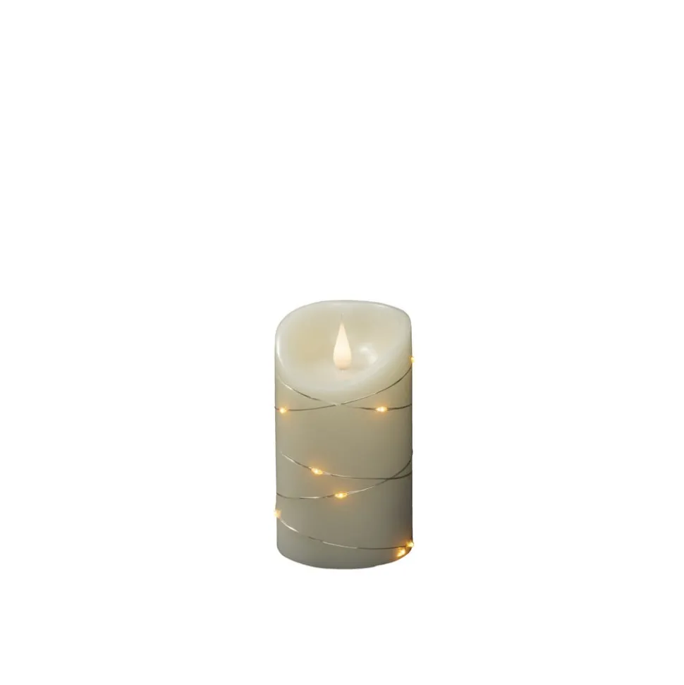 LED-vokslys hvid Lysfarve varm hvid 17,8 cm