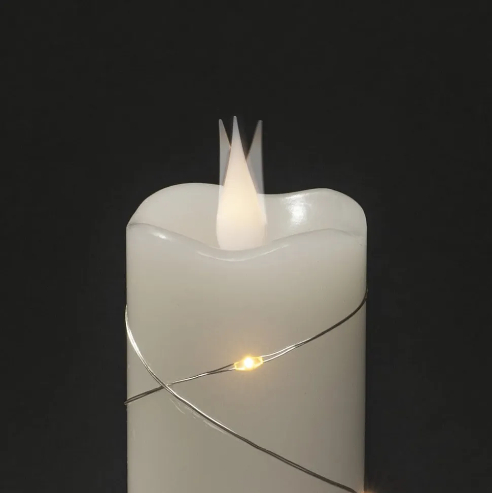 LED-vokslys hvid Lysfarve varm hvid 17,8 cm