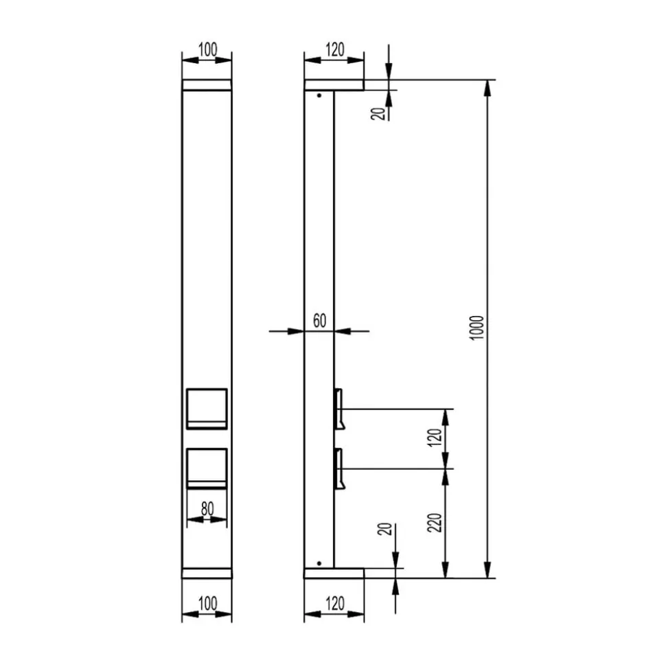 Lerna LED-gadelampe, højde 100 cm, CCT, grå, stikkontakter
