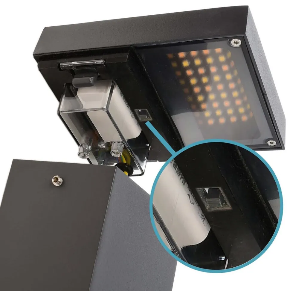 Lerna LED-gadelampe, højde 100 cm, CCT, grå, stikkontakter