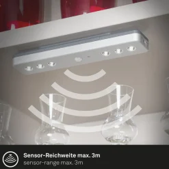 Lero Indoor LED-underskabslampe, sensor, batteri
