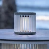 Les Jardins LED-solcellebordlampe Halo, hvid, aluminium/granit