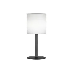 Lesina LED-solar-bordlampe, sandsort/hvid