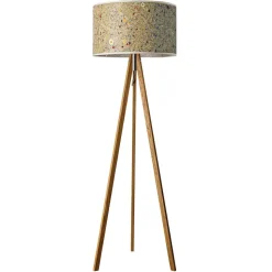 LeuchtNatur Ligno gulvlampe, eg, hø/alpeeng