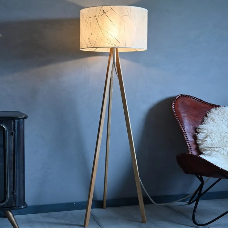 LeuchtNatur Ligno gulvlampe, eg/blade