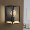 Libertad væglampe, bredde 14 cm, sort/træ, stål