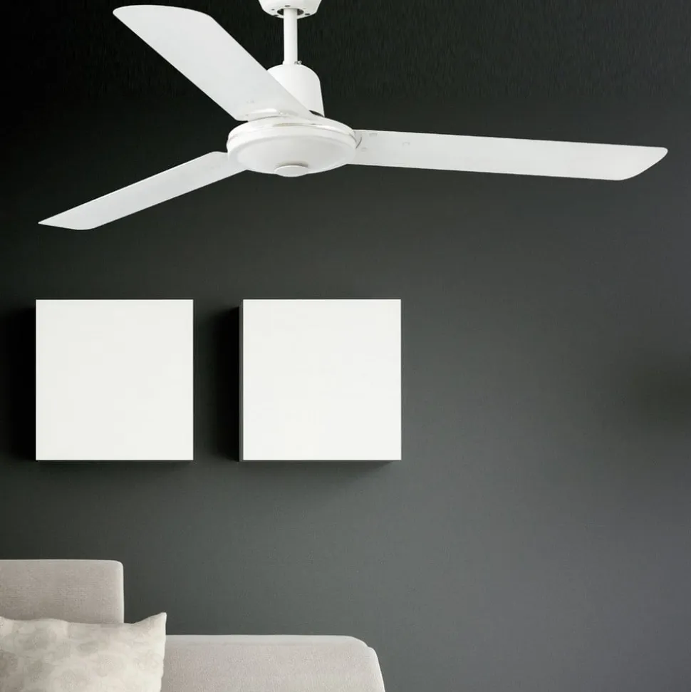 Lige hvid loftventilator ECO INDUS