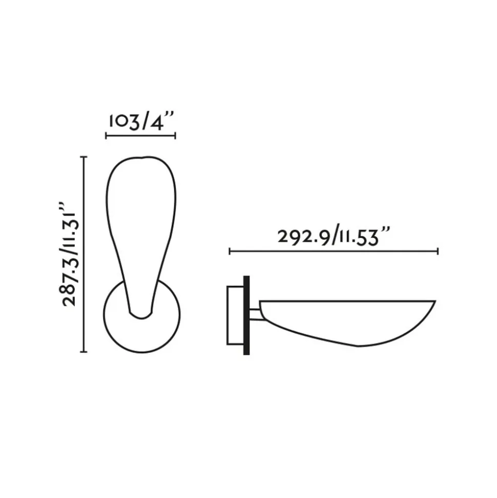 Liggera væglampe, sort, stål, bredde 10,3 cm