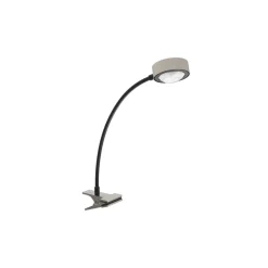 LIGHTME bordlampe Powerlens Flex, klemme, titaniumfarvet
