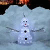 Lille LED-figur Crystal Snowman til udendørs brug