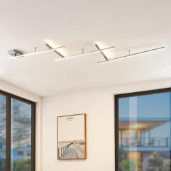 Lindby Acia LED-loftlampe, nikkel