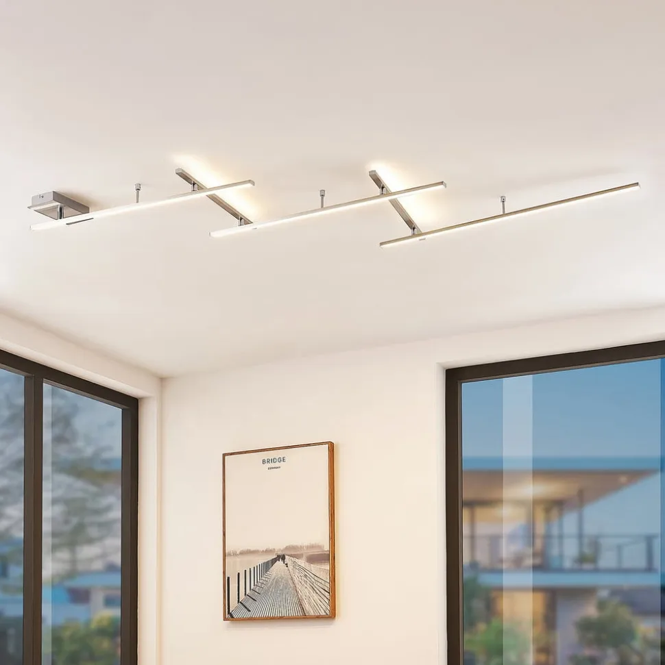 Lindby Acia LED-loftlampe, nikkel