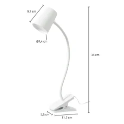 Lindby Ailina LED-bordlampe, klemmefod, hvid
