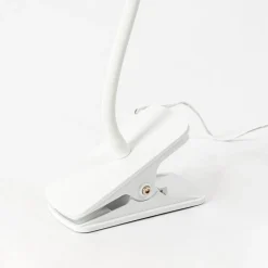 Lindby Ailina LED-bordlampe, klemmefod, hvid