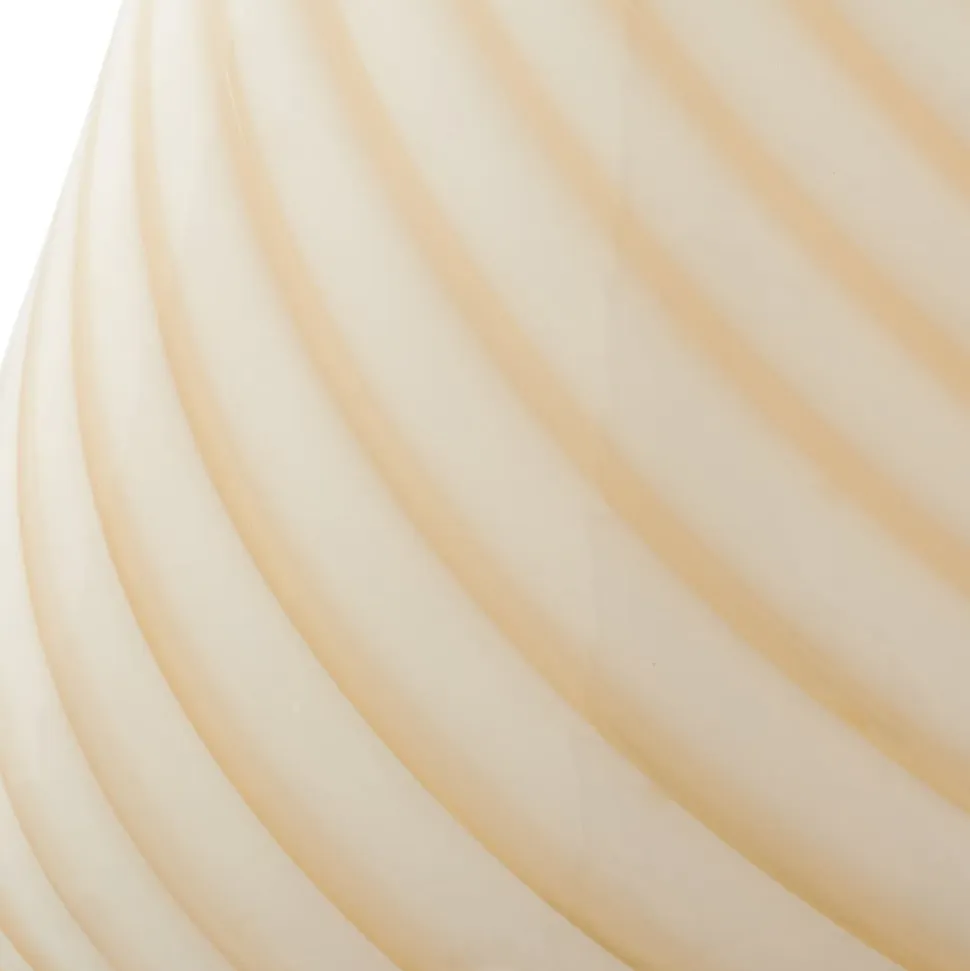 Lindby Andriana bordlampe, gul/hvid, glas, Ø 15 cm