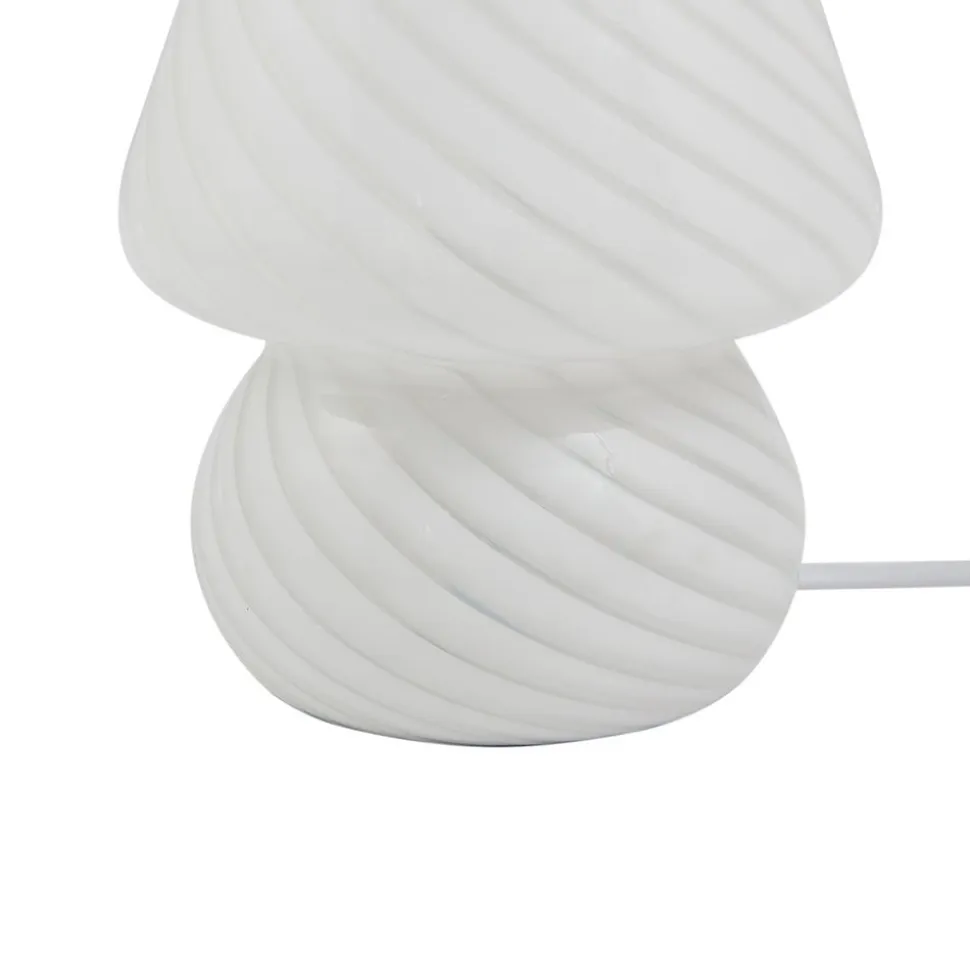 Lindby Andriana bordlampe, hvid, glas, Ø 15 cm