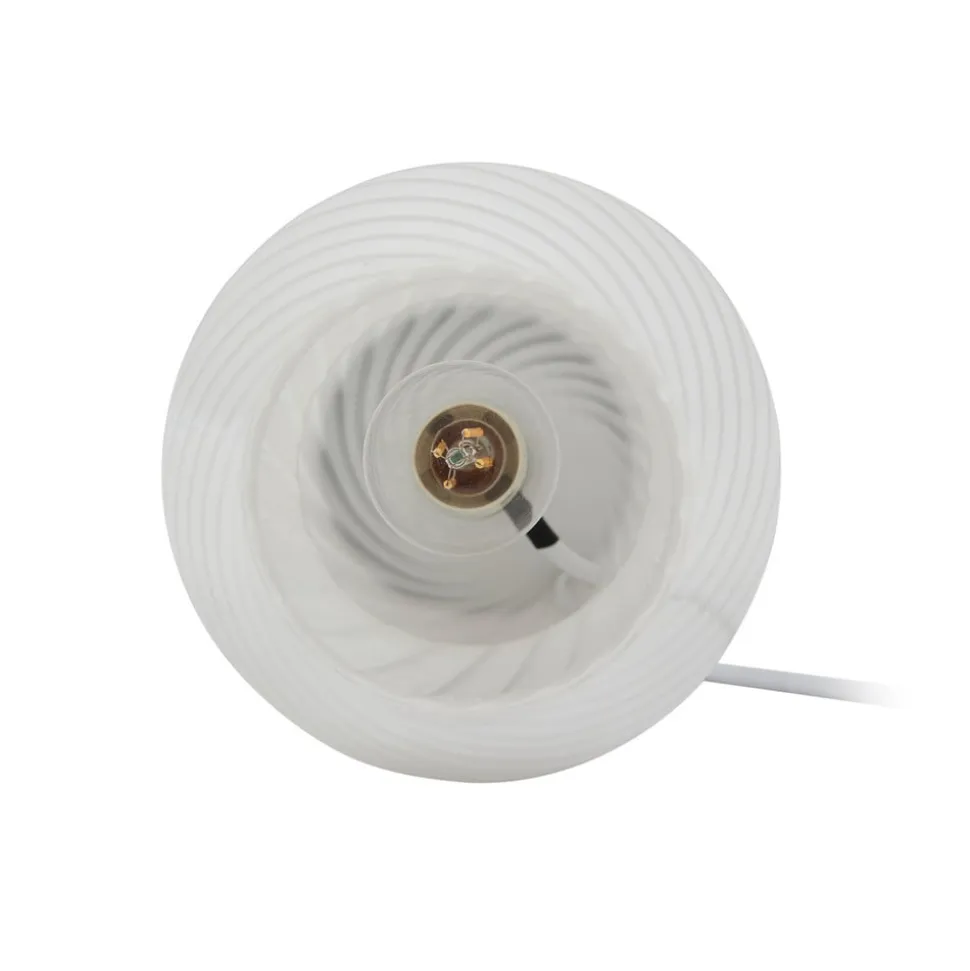 Lindby Andriana bordlampe, hvid, glas, Ø 15 cm